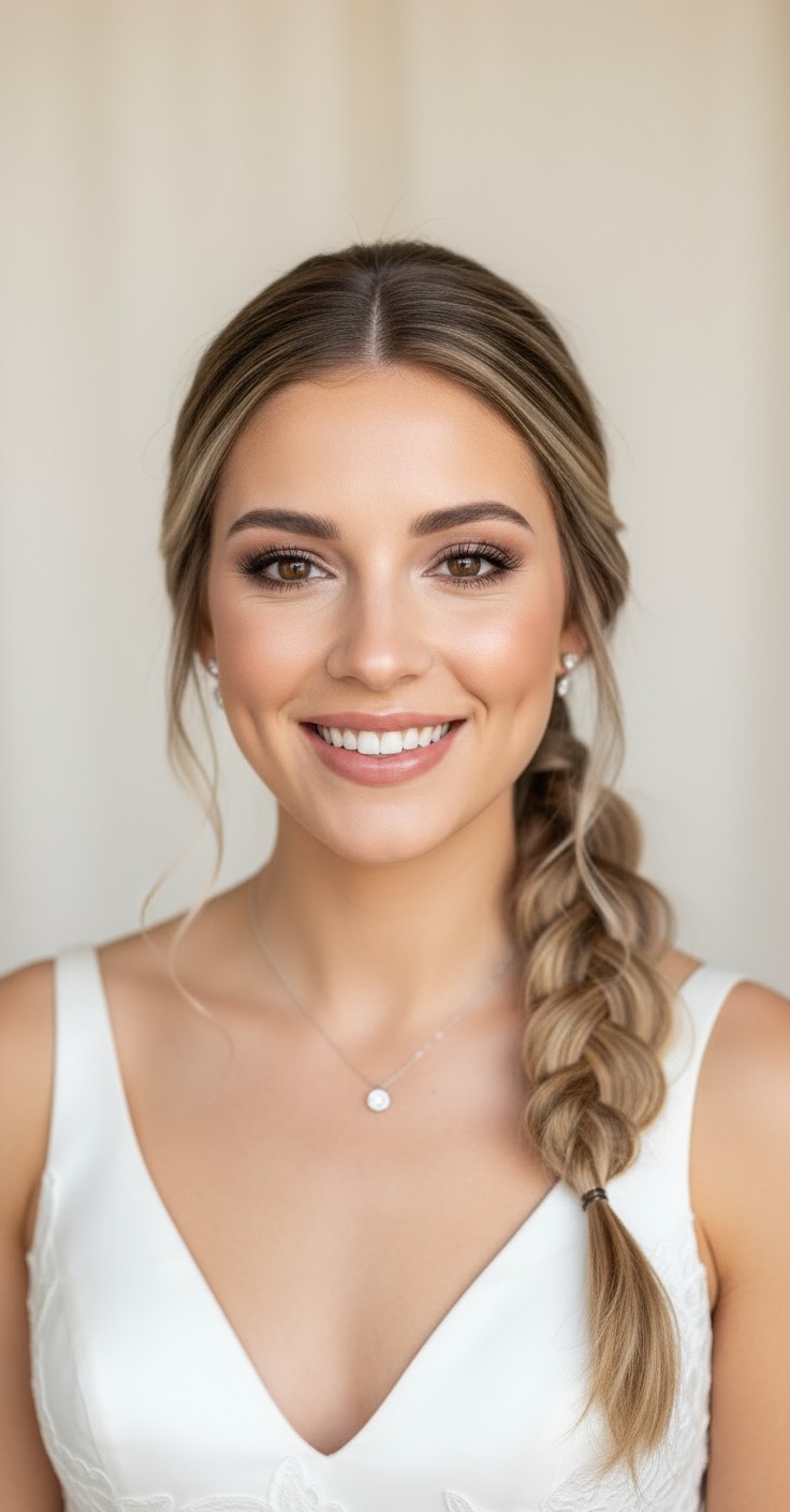 After Waterfall Braid Wedding